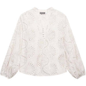 Mint Velvet Cream Broderie Cotton Blouse